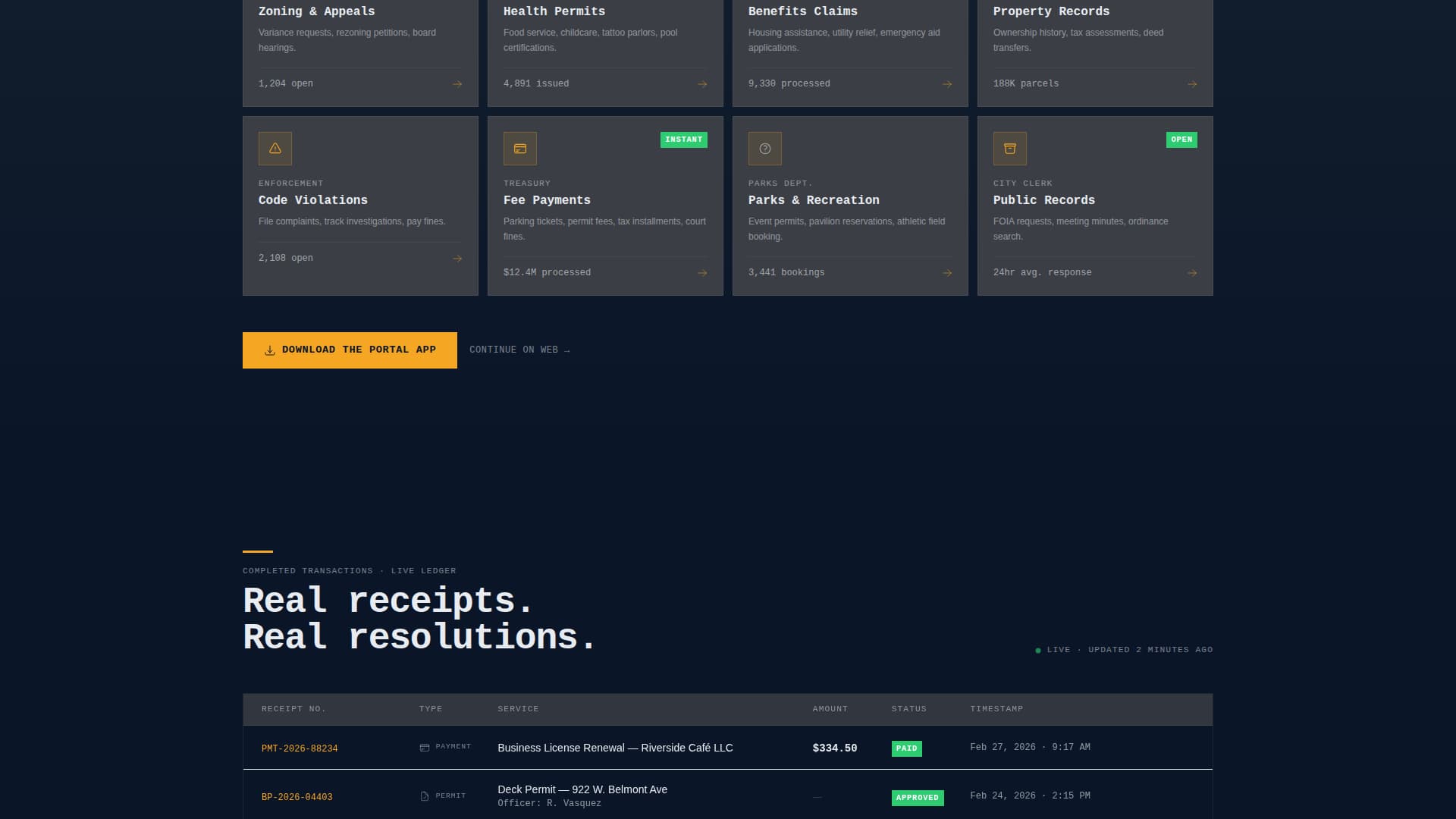 Vertex — Smart Government Portal Landing Page Template