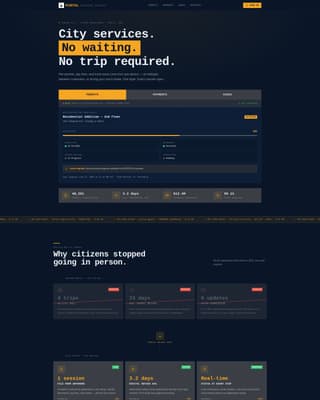 Vertex — Smart Government Portal Landing Page Template