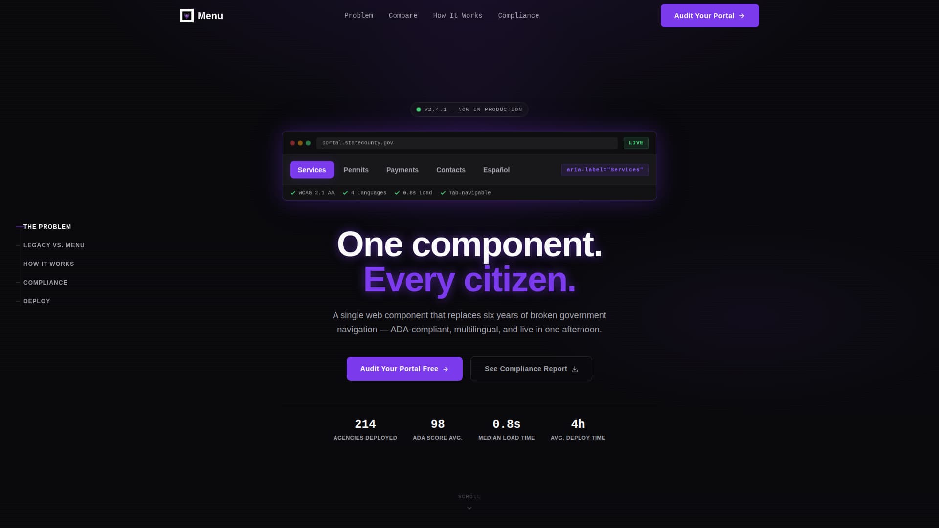 Govmenu - Powerful Government Landing Page Template