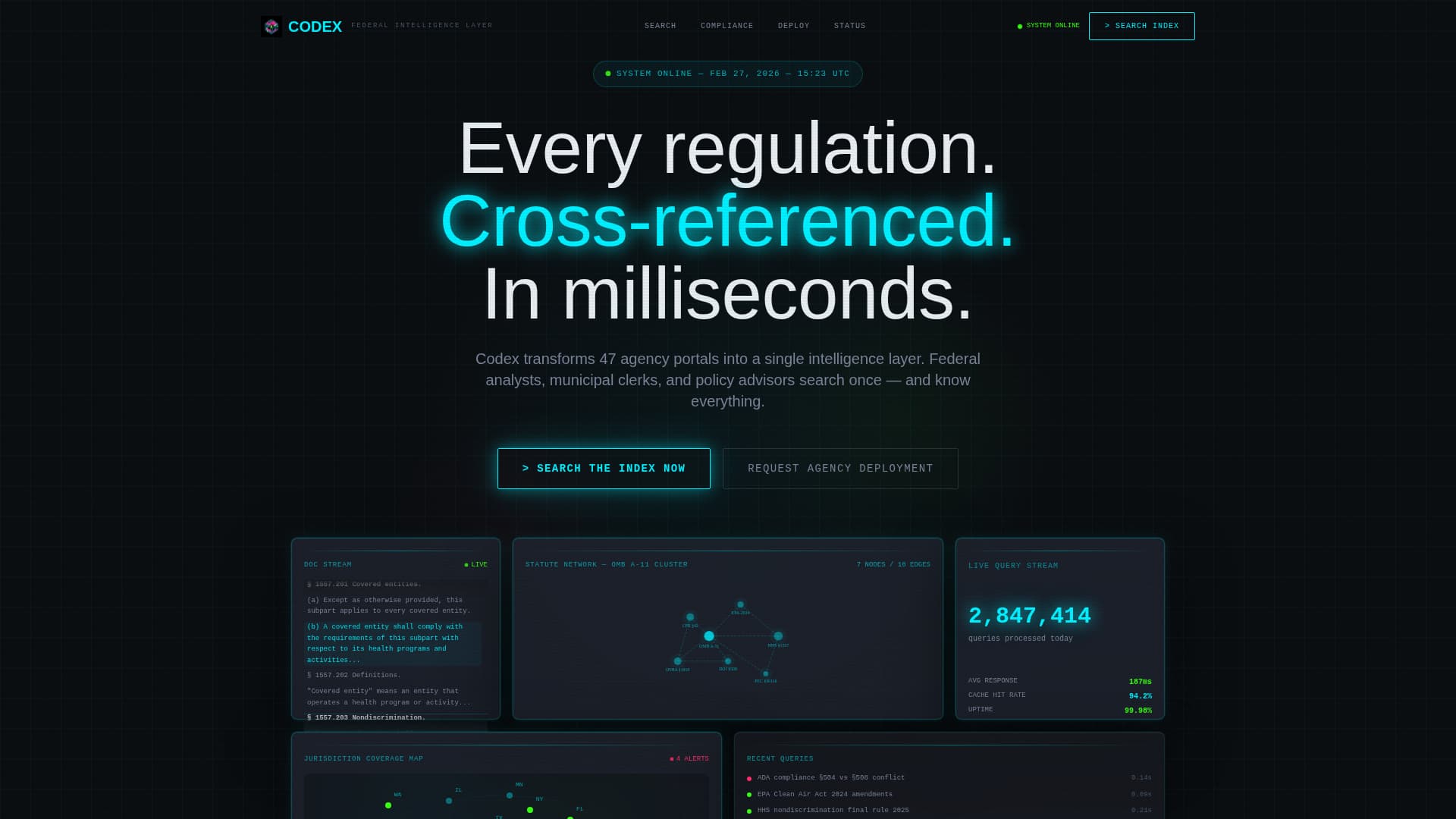Codex - Powerful Government Knowledge Landing Page Template