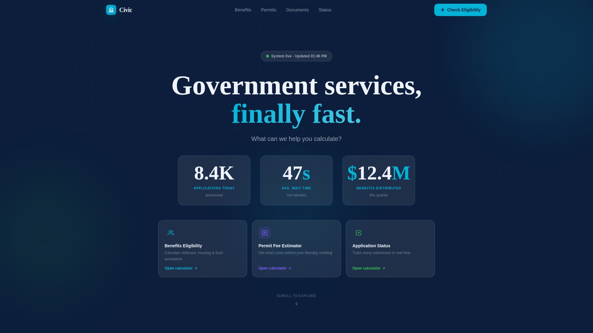 Civic - Streamlined Government Landing Page Template