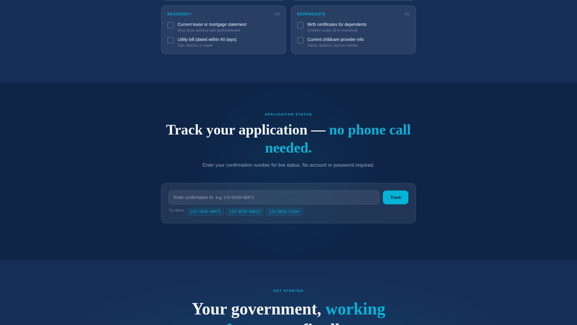 Civic - Streamlined Government Landing Page Template