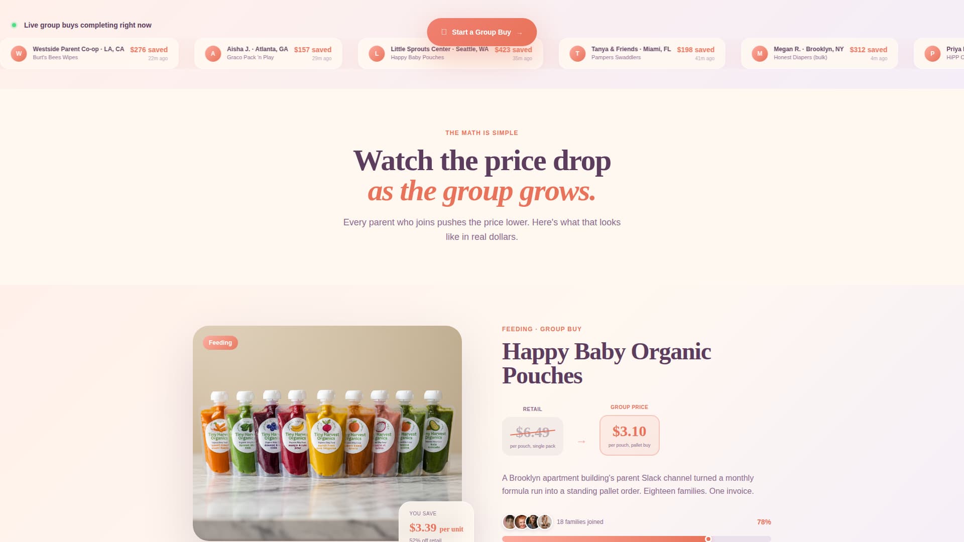 Huddle - Collective Baby Landing Page Template