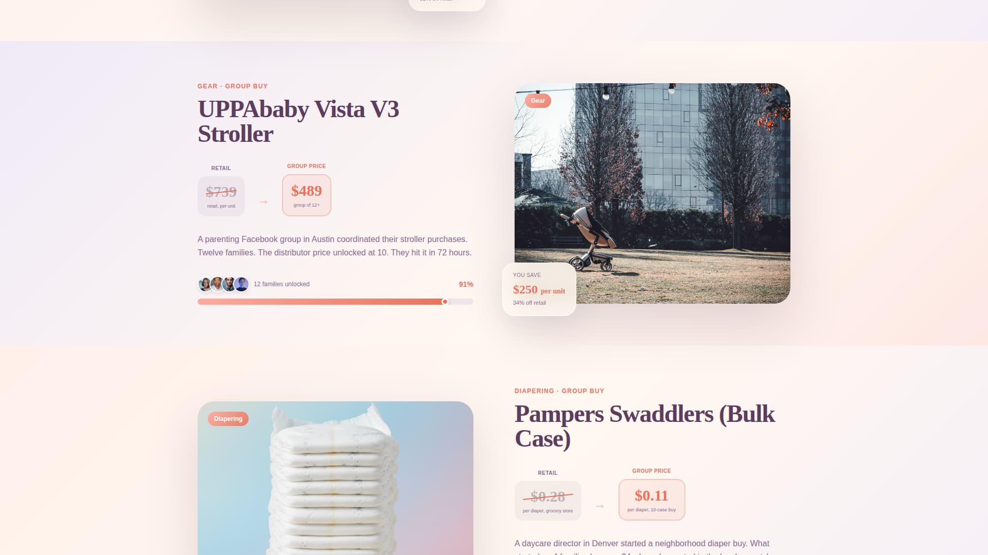 Huddle - Collective Baby Landing Page Template
