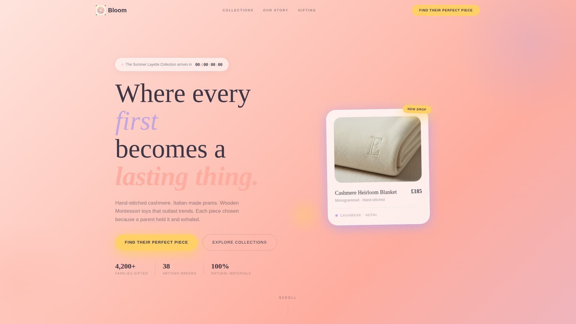 Bloom - Luxurious Baby Landing Page Template
