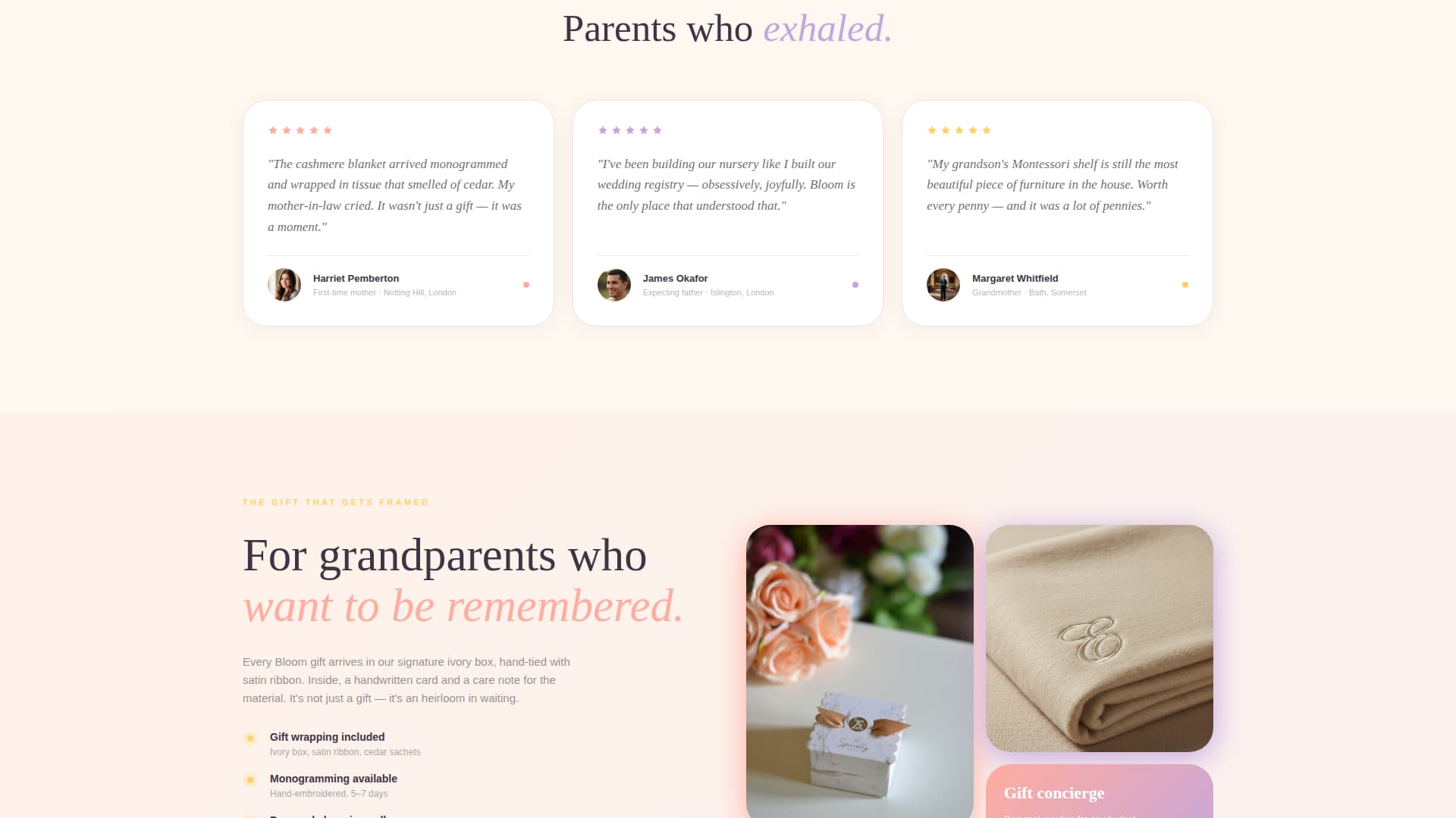 Bloom - Luxurious Baby Landing Page Template