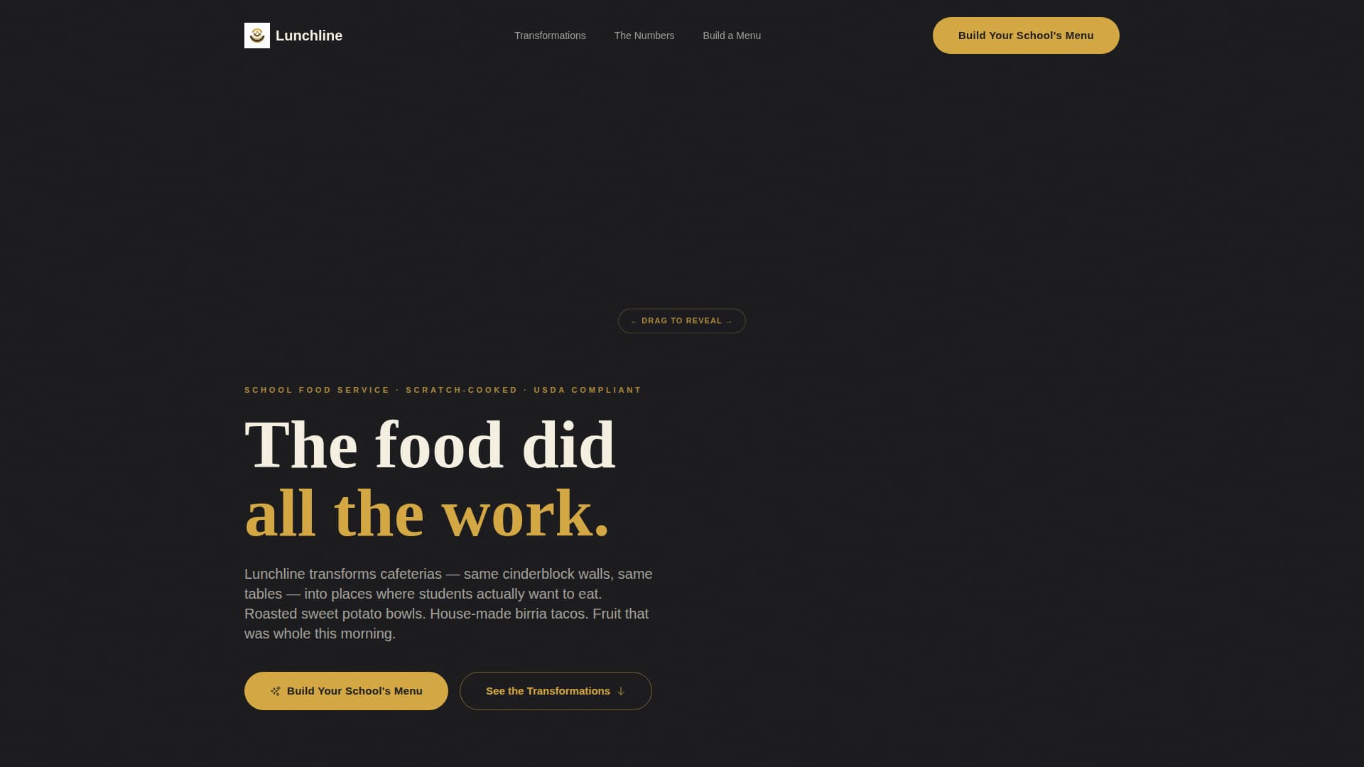 Lunchline - Transformative Schoolcatering Landing Page Template