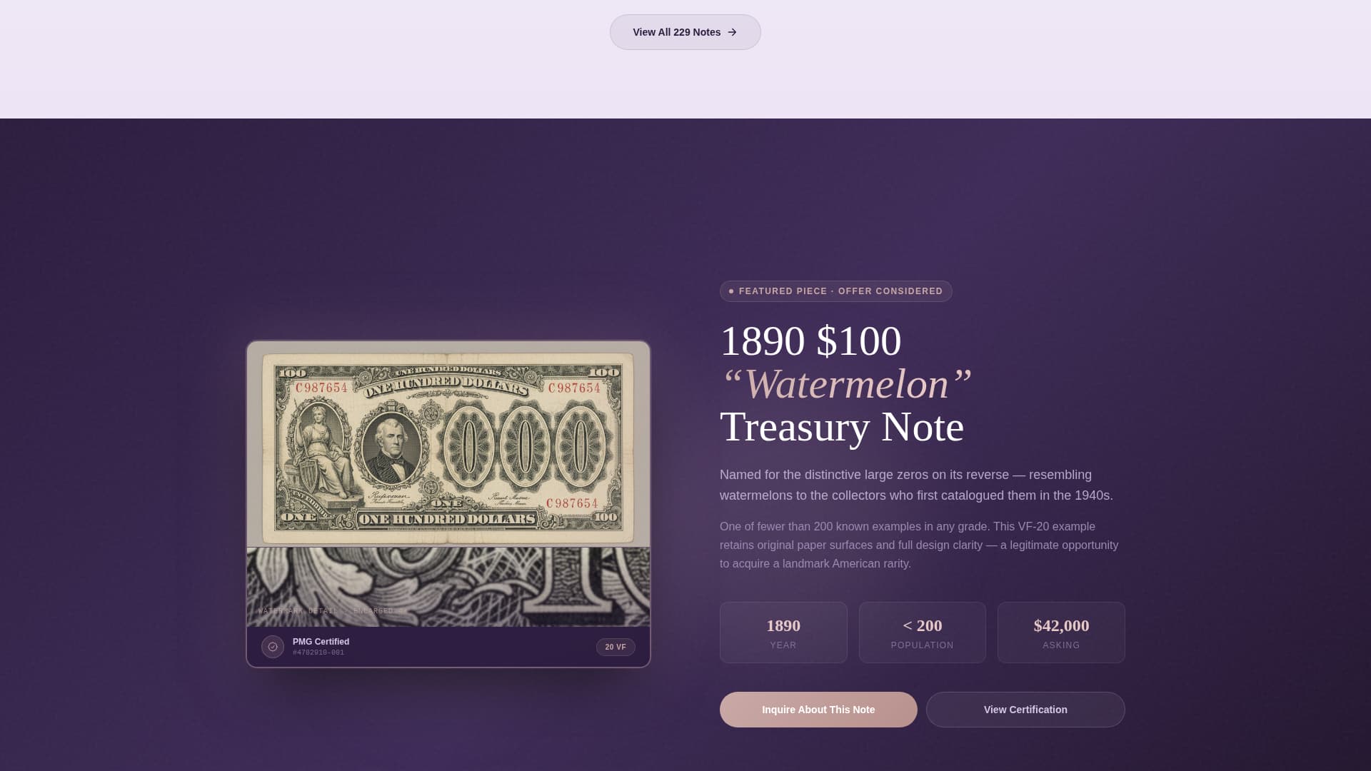Tender - Prestigious Numismatics Landing Page Template