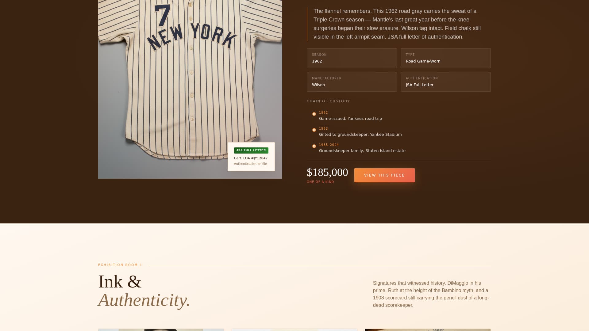 Dugout - Prestigious Memorabilia Landing Page Template
