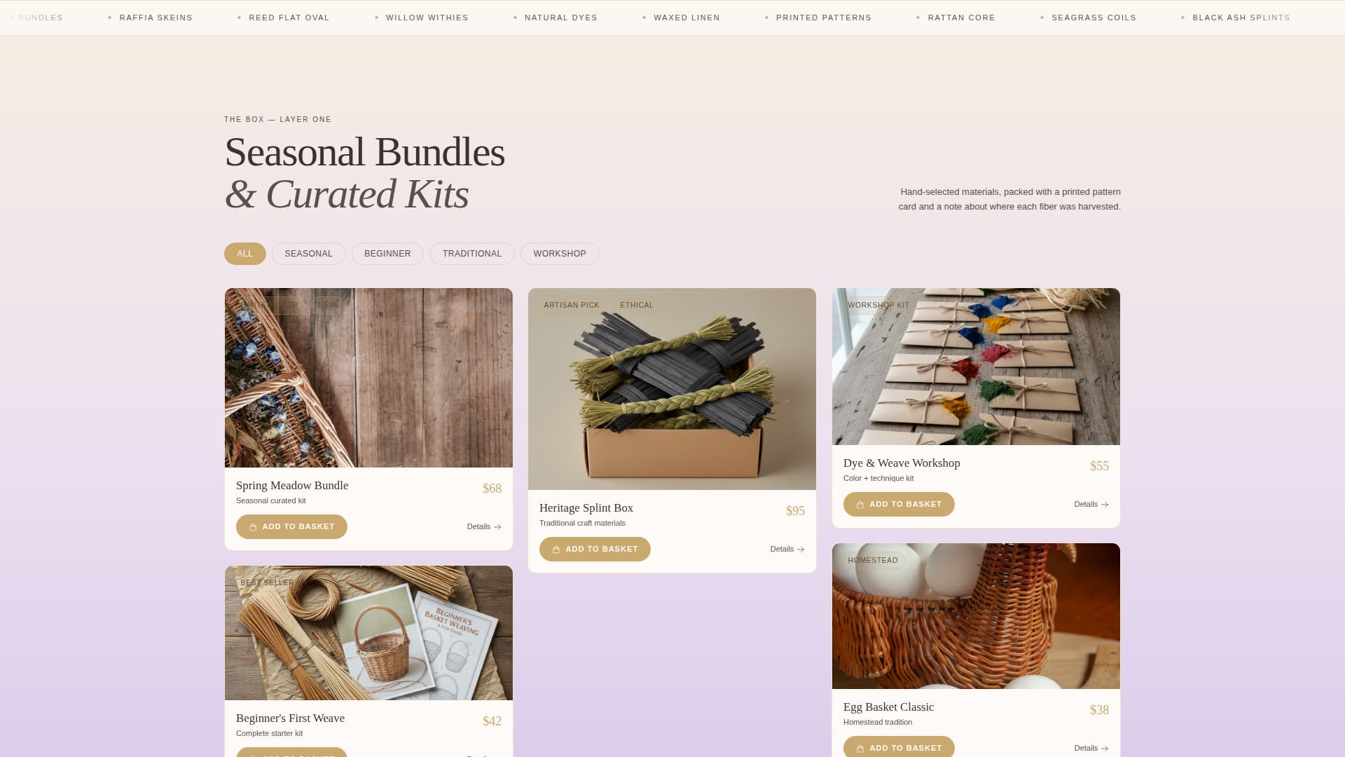 Weave - Artisan Basketry Landing Page Template