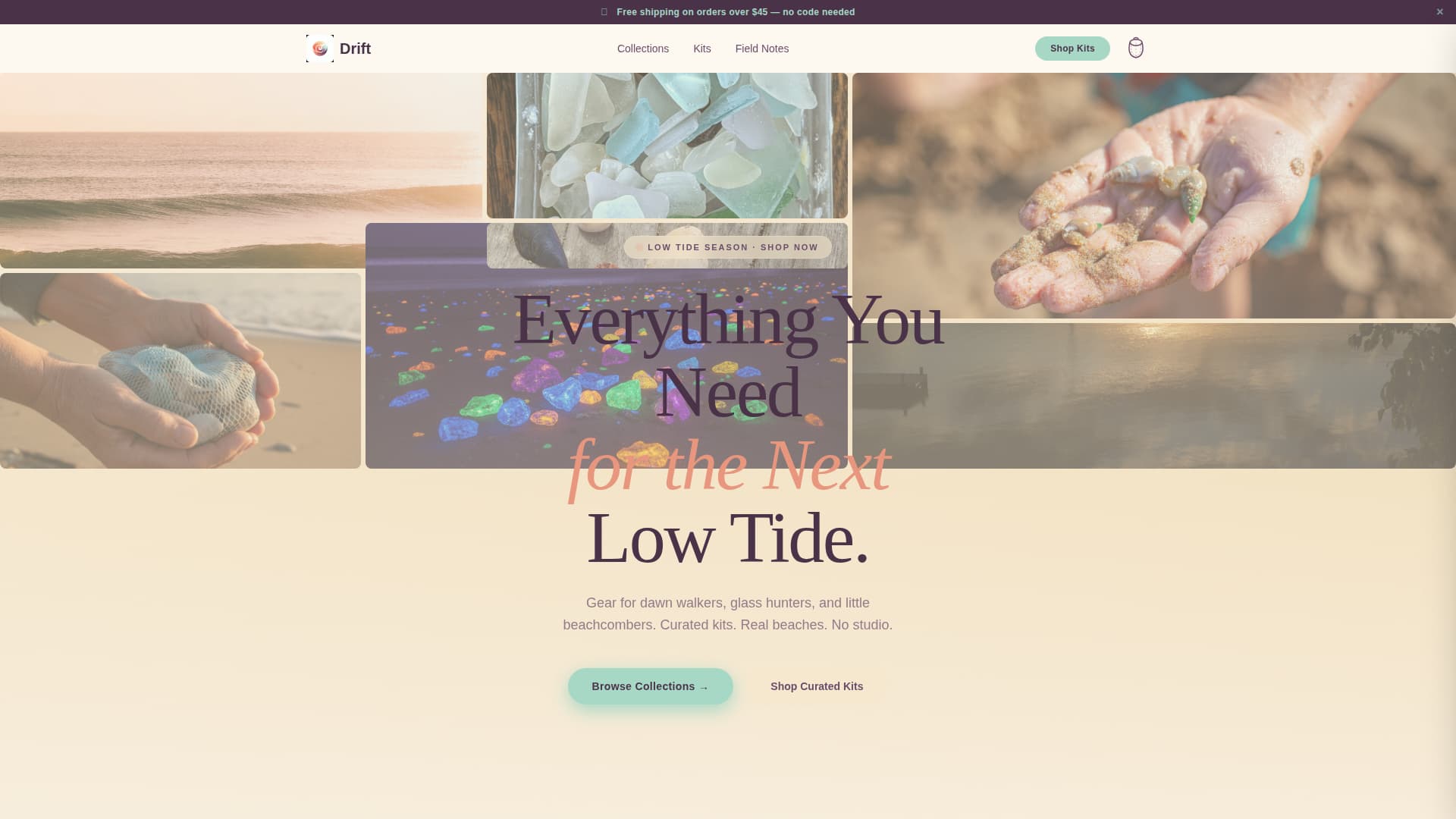 Drift - Coastal Beachcombing Landing Page Template
