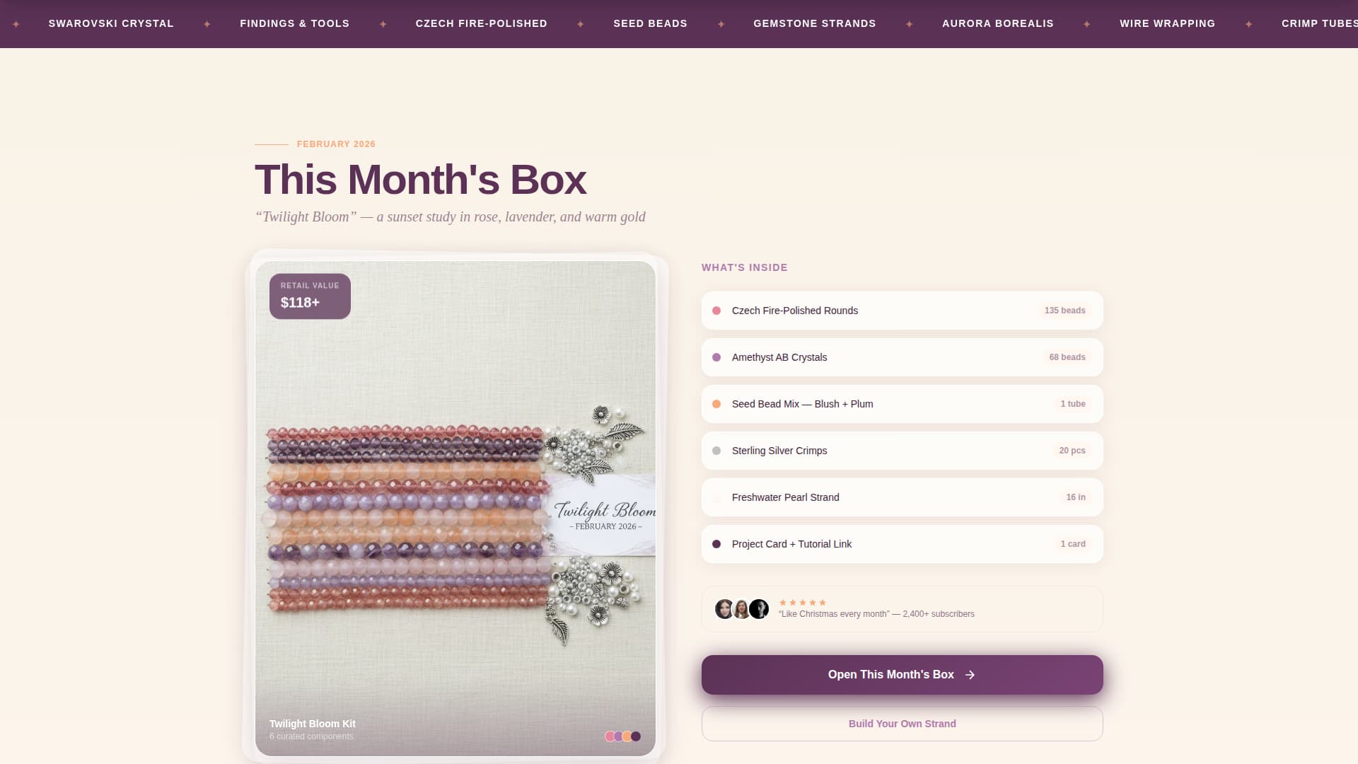 Beadbox - Enchanting Jewelrysupply Landing Page Template