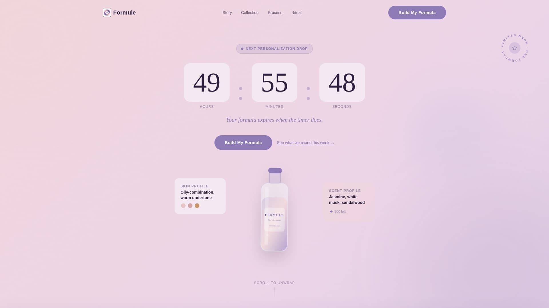 Formule - Personalized Beauty Landing Page Template