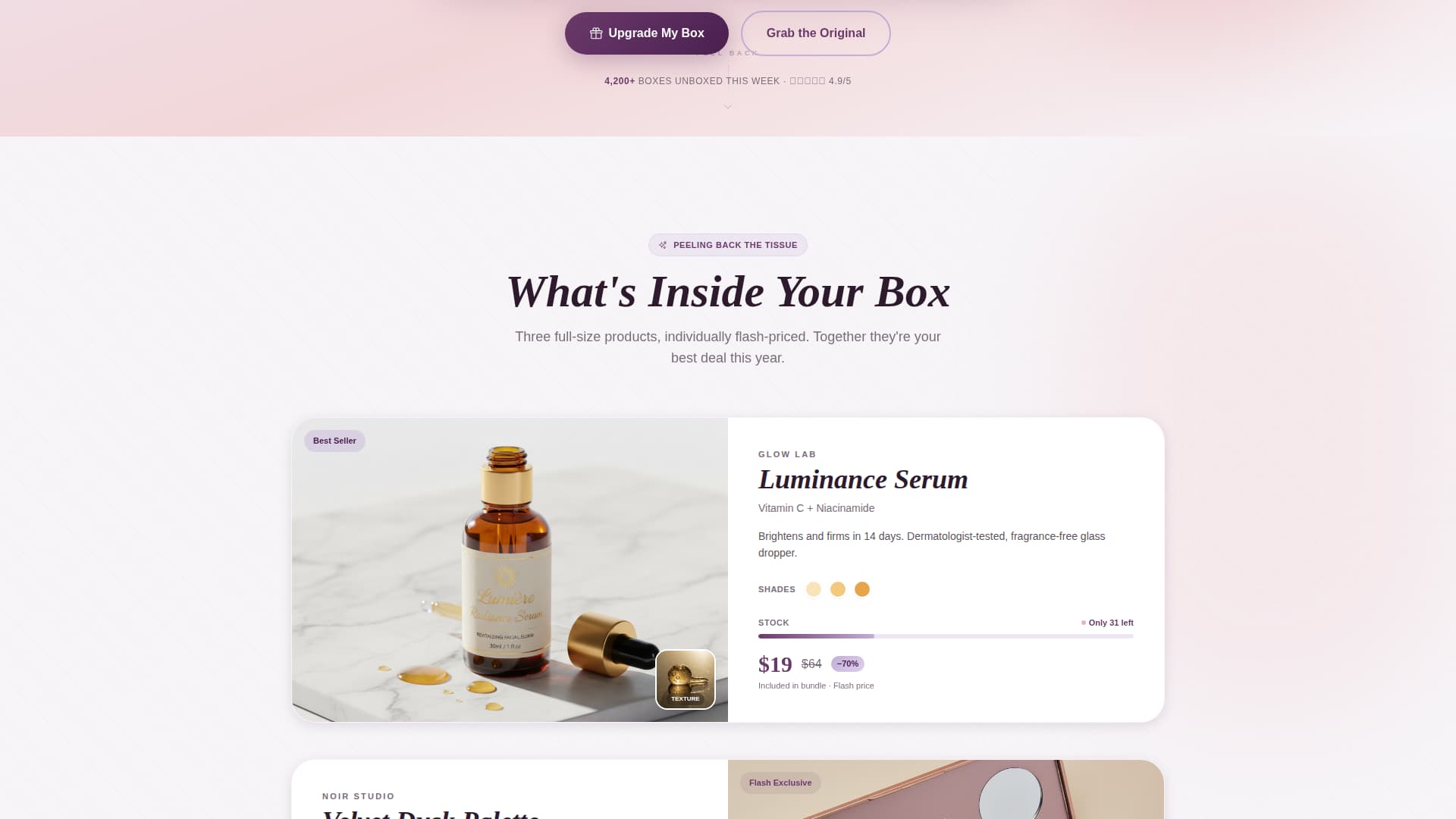 Unbox - Irresistible Beauty Landing Page Template