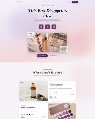 Unbox - Irresistible Beauty Landing Page Template