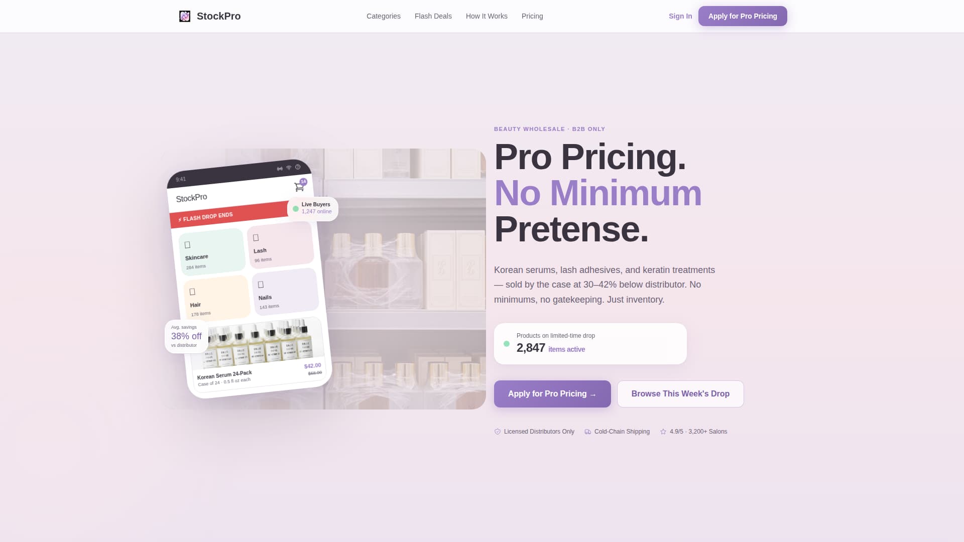 Stockpro - Wholesale Beauty Landing Page Template