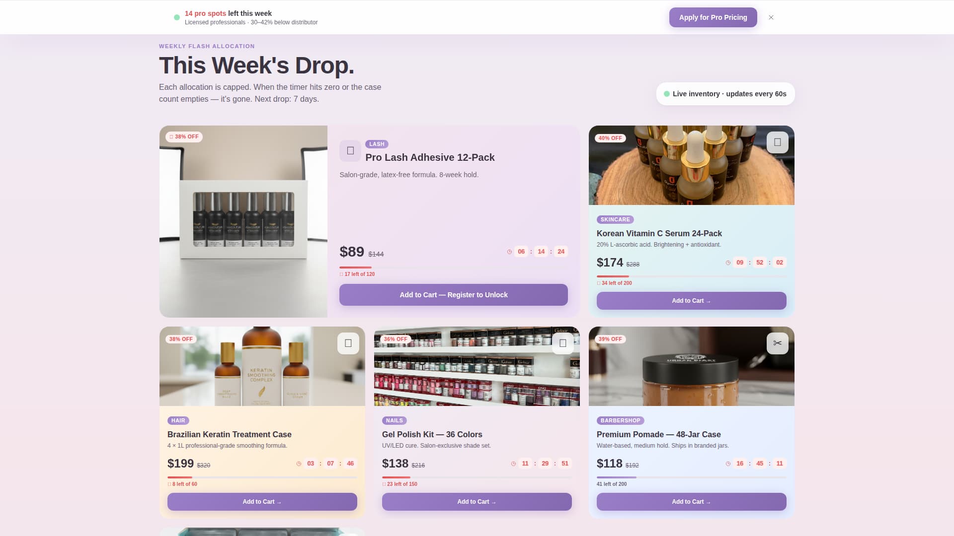 Stockpro - Wholesale Beauty Landing Page Template