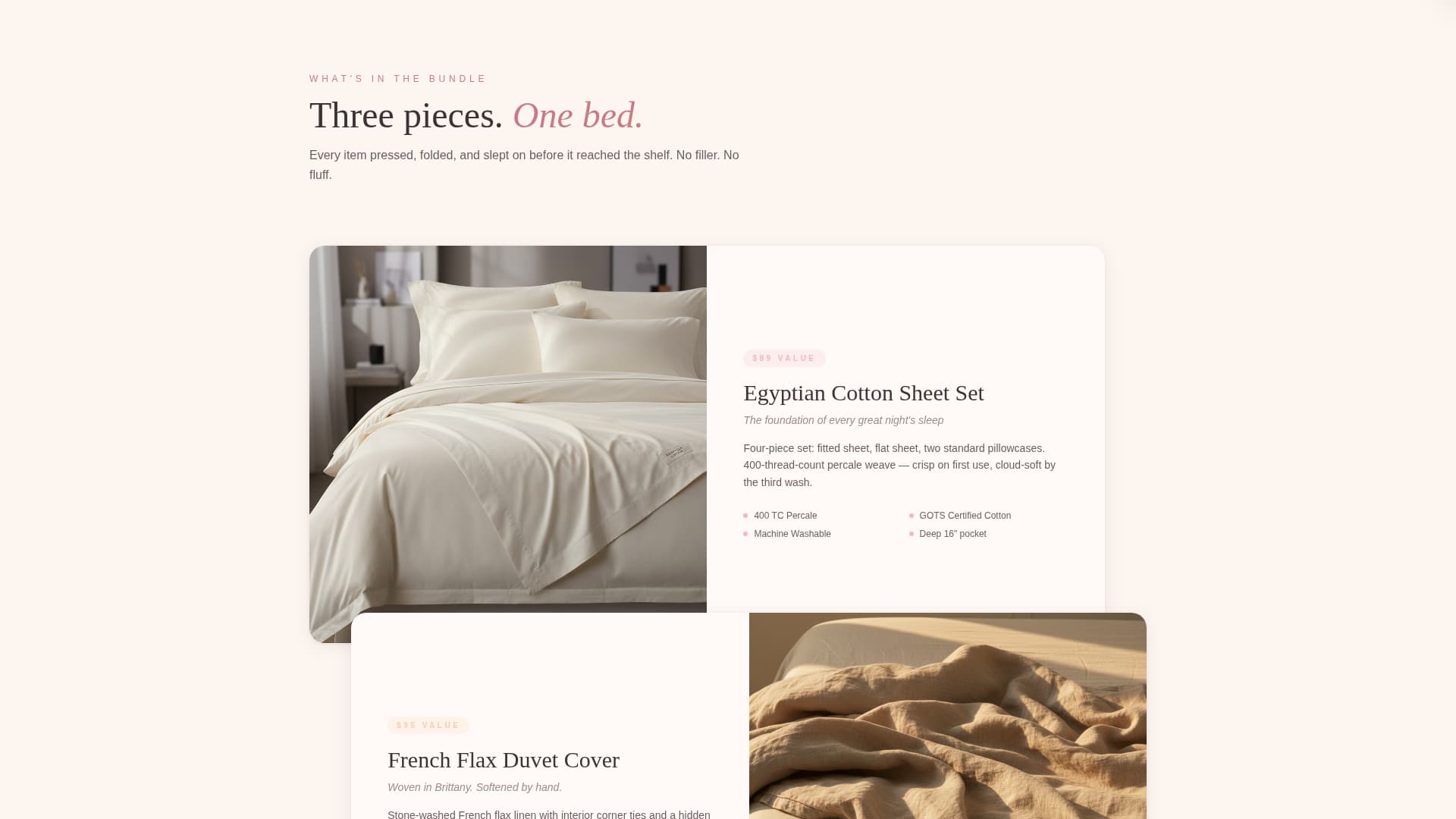 Linen - Luxurious Bedding Landing Page Template