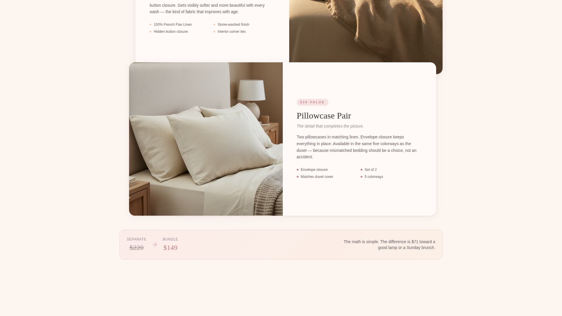 Linen - Luxurious Bedding Landing Page Template