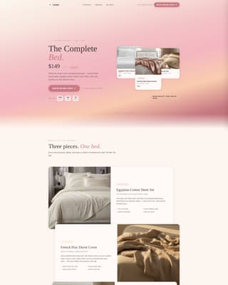 Linen - Luxurious Bedding Landing Page Template