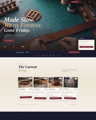 Buckle - Artisan Leathergoods Landing Page Template