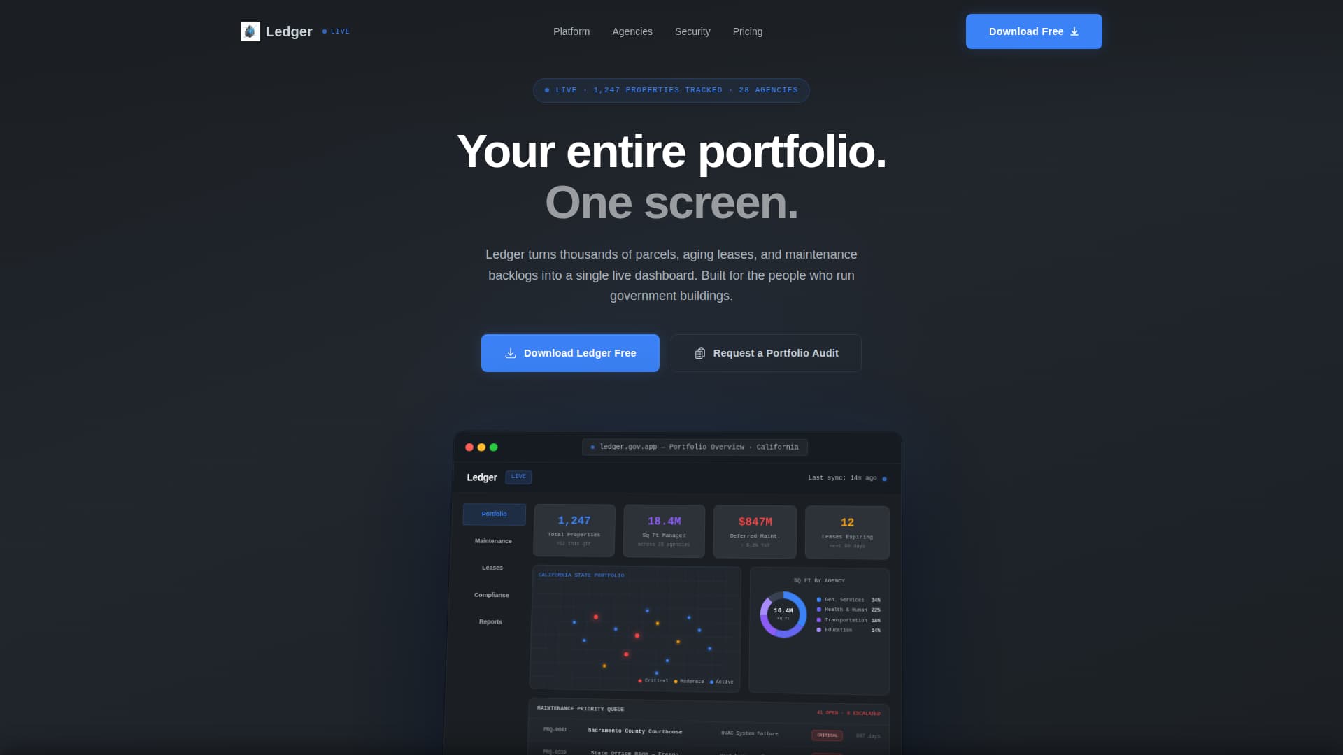 Ledger - Powerful Government Property Landing Page Template
