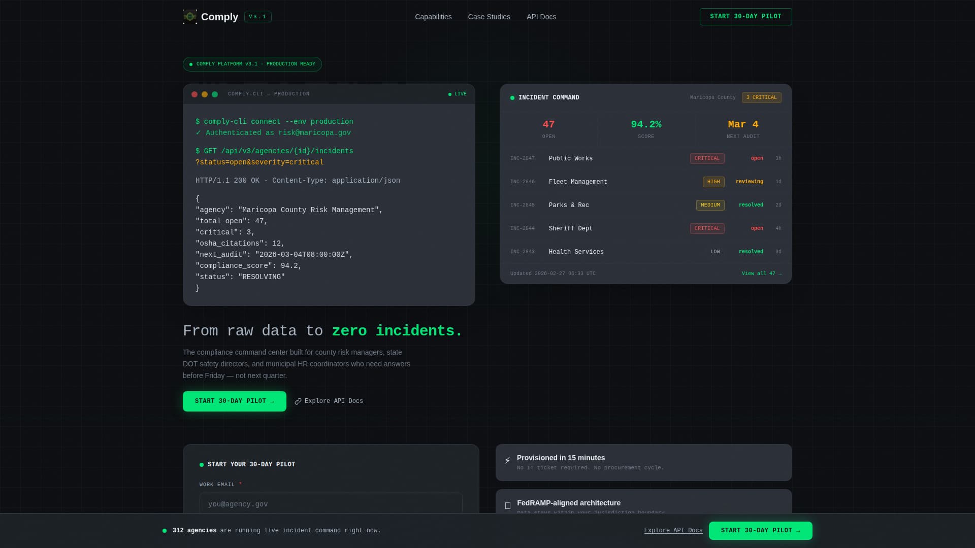Comply - Powerful Government Safety Landing Page Template