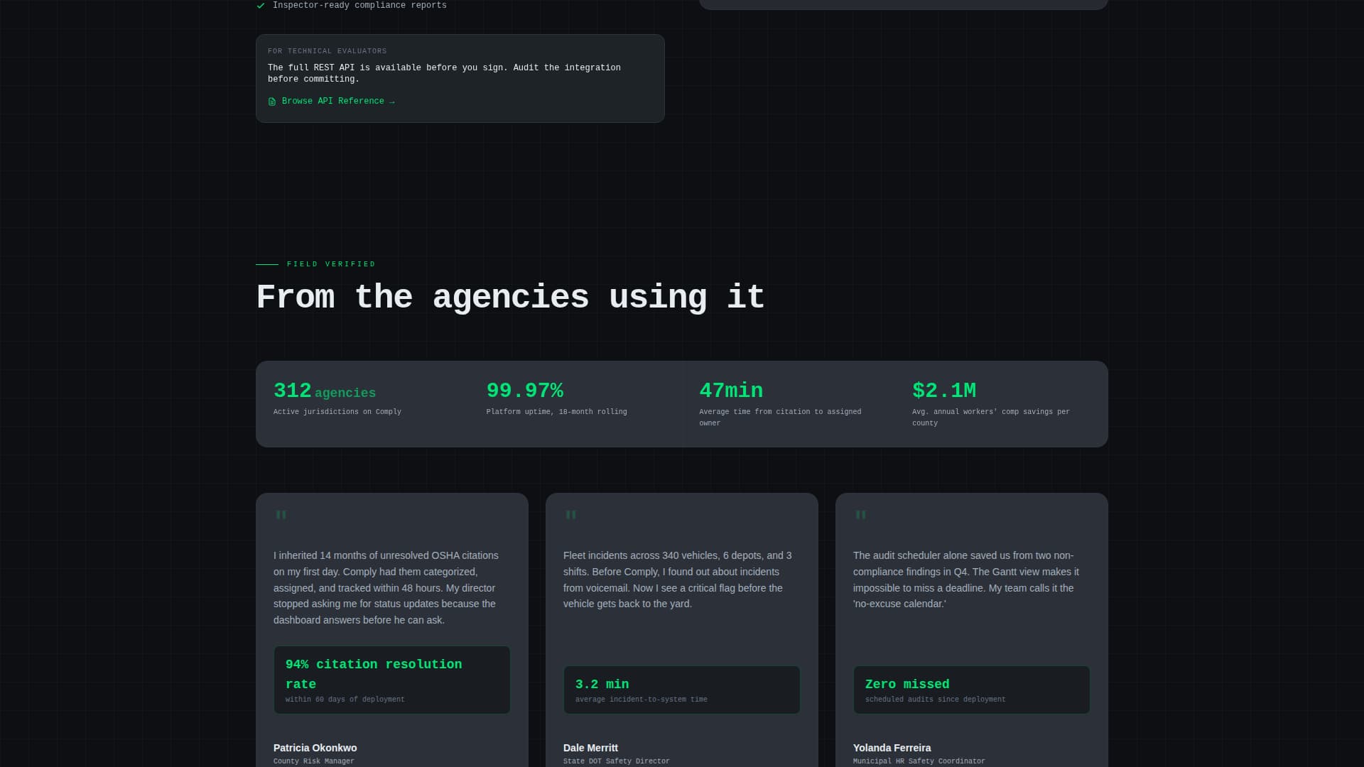 Comply - Powerful Government Safety Landing Page Template