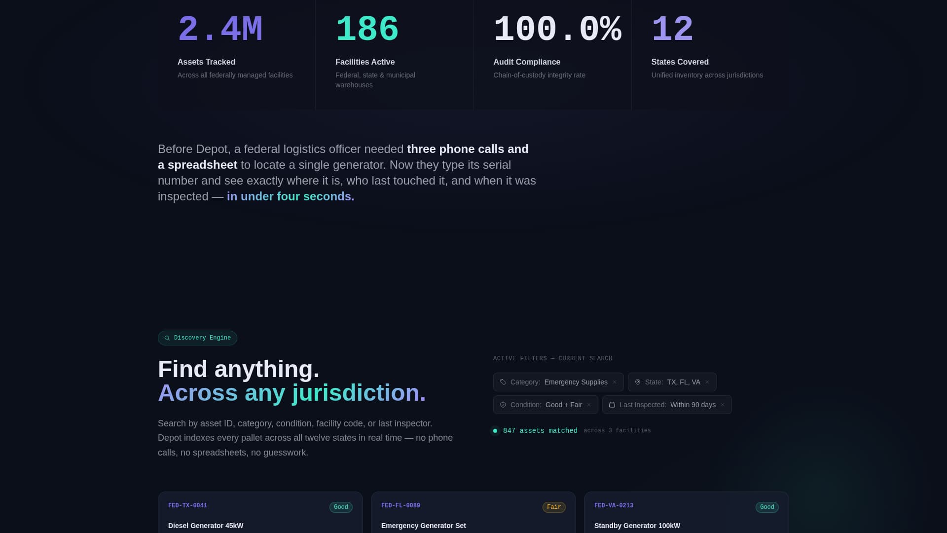 Depot - Powerful Government Warehouse Landing Page Template