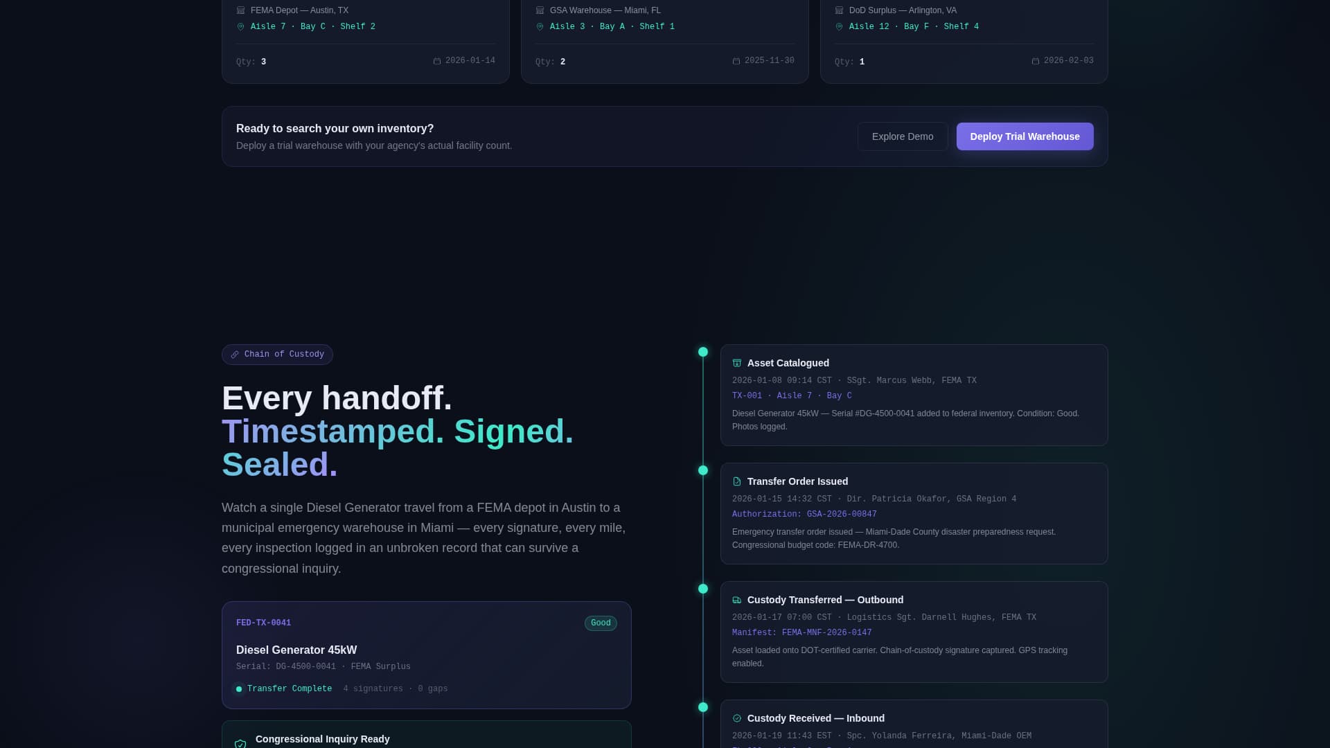 Depot - Powerful Government Warehouse Landing Page Template
