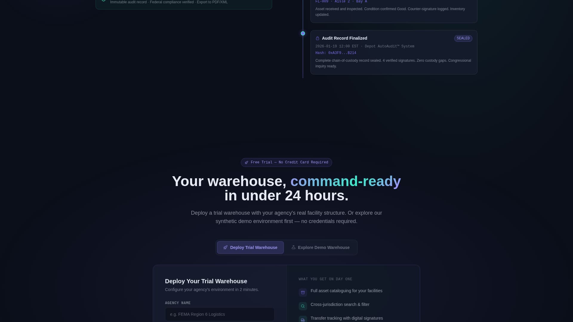 Depot - Powerful Government Warehouse Landing Page Template