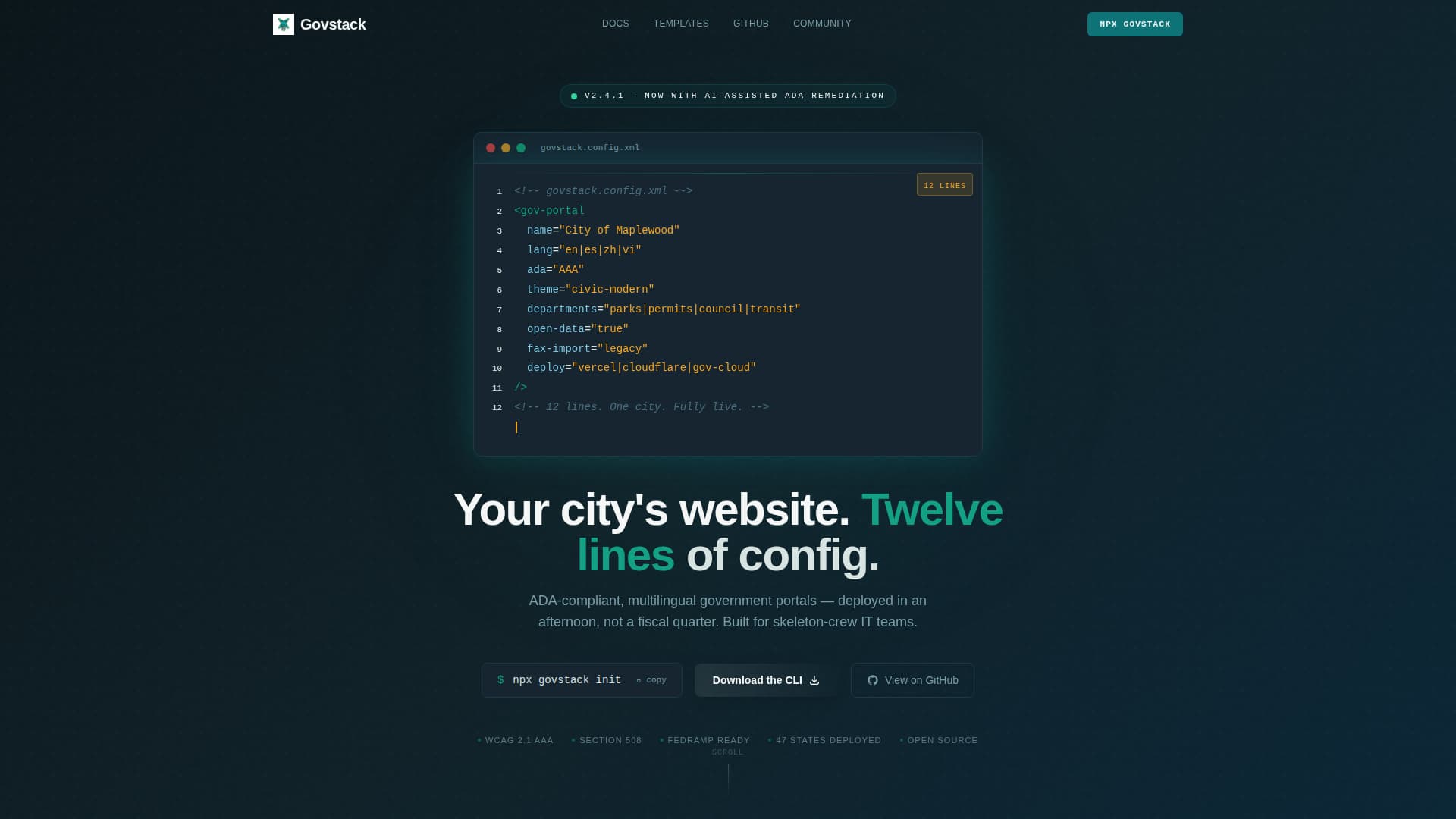 Gov Tech — Landing Page Template