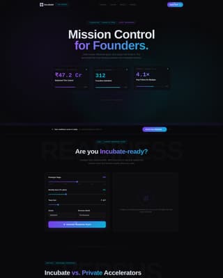 Government-Backed Incubator Founder Readiness Score Website Template