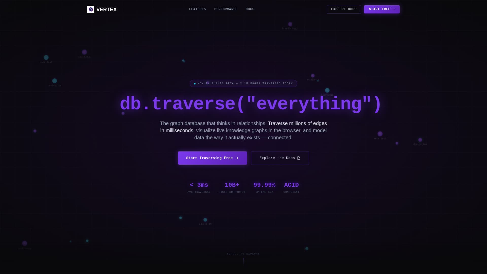 Vertex - Powerful Graphdatabase Landing Page Template