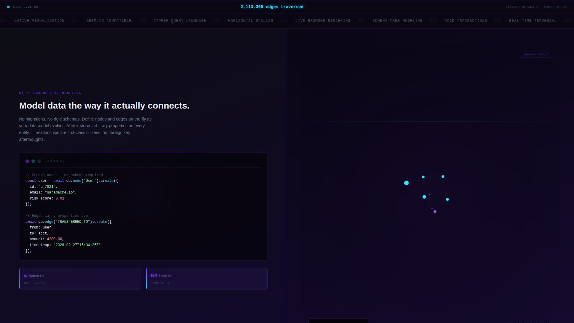 Vertex - Powerful Graphdatabase Landing Page Template