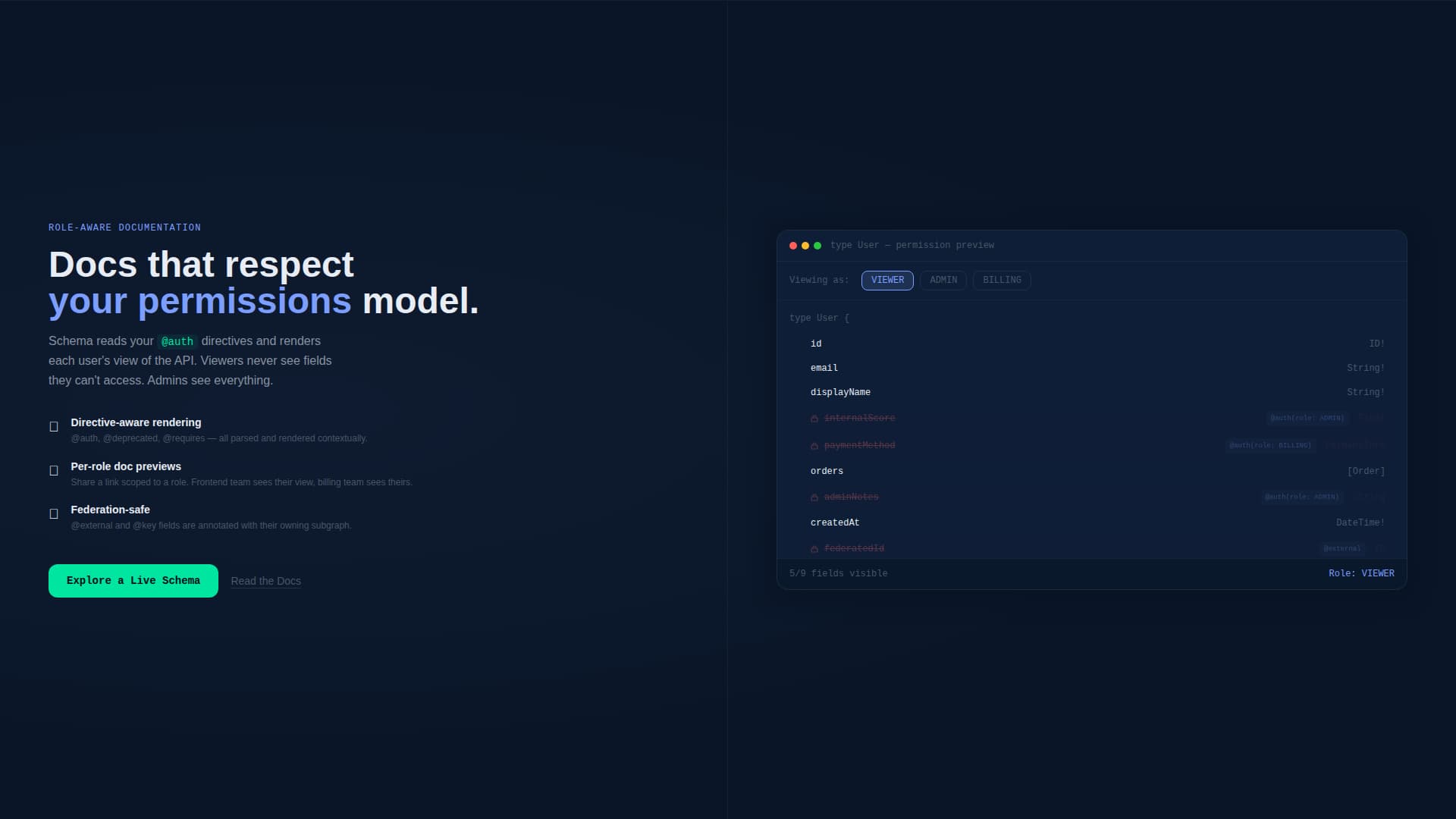 Schema - Interactive GraphQL Landing Page Template