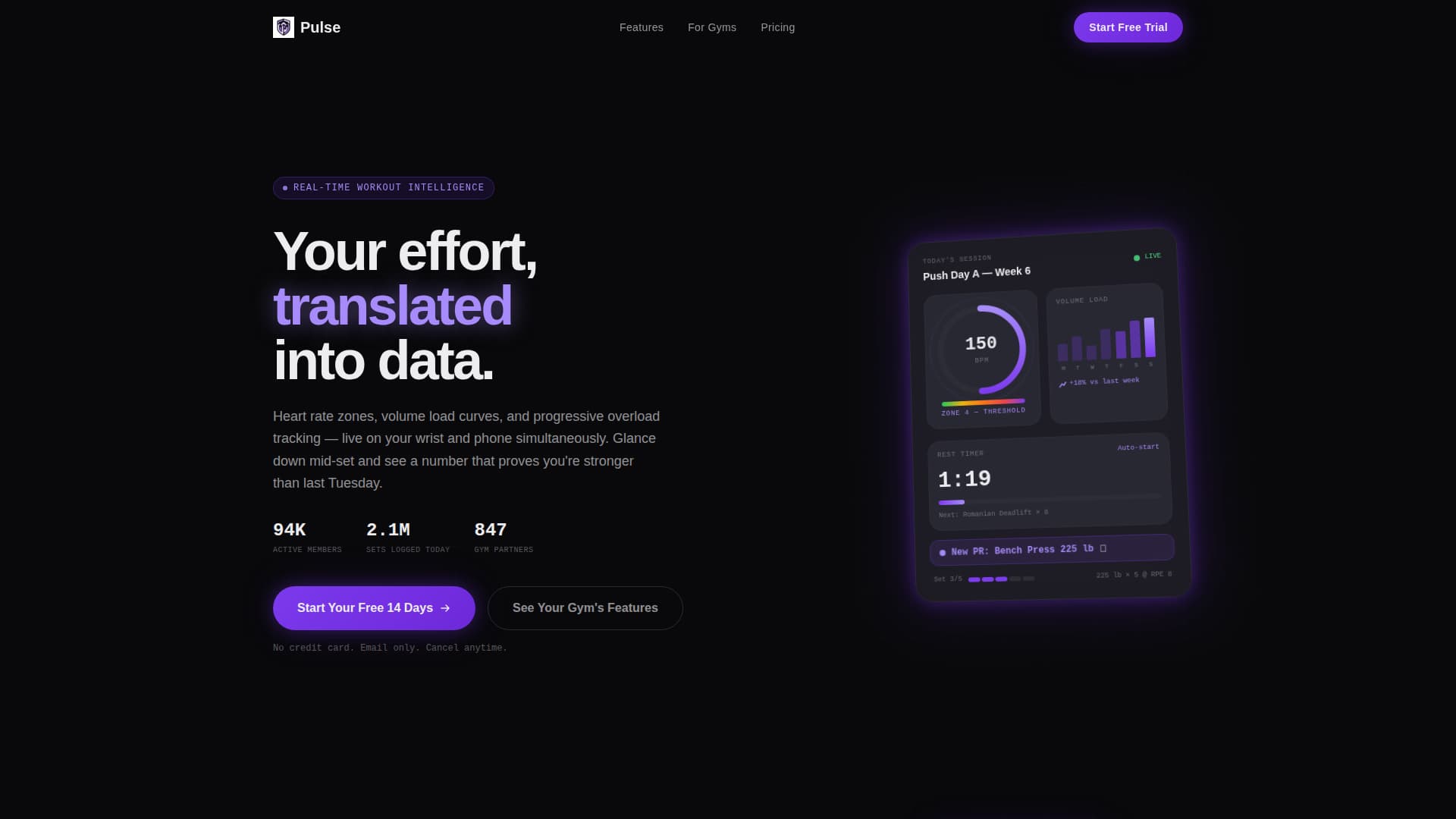 Vitals — Cardio Training Landing Page Template