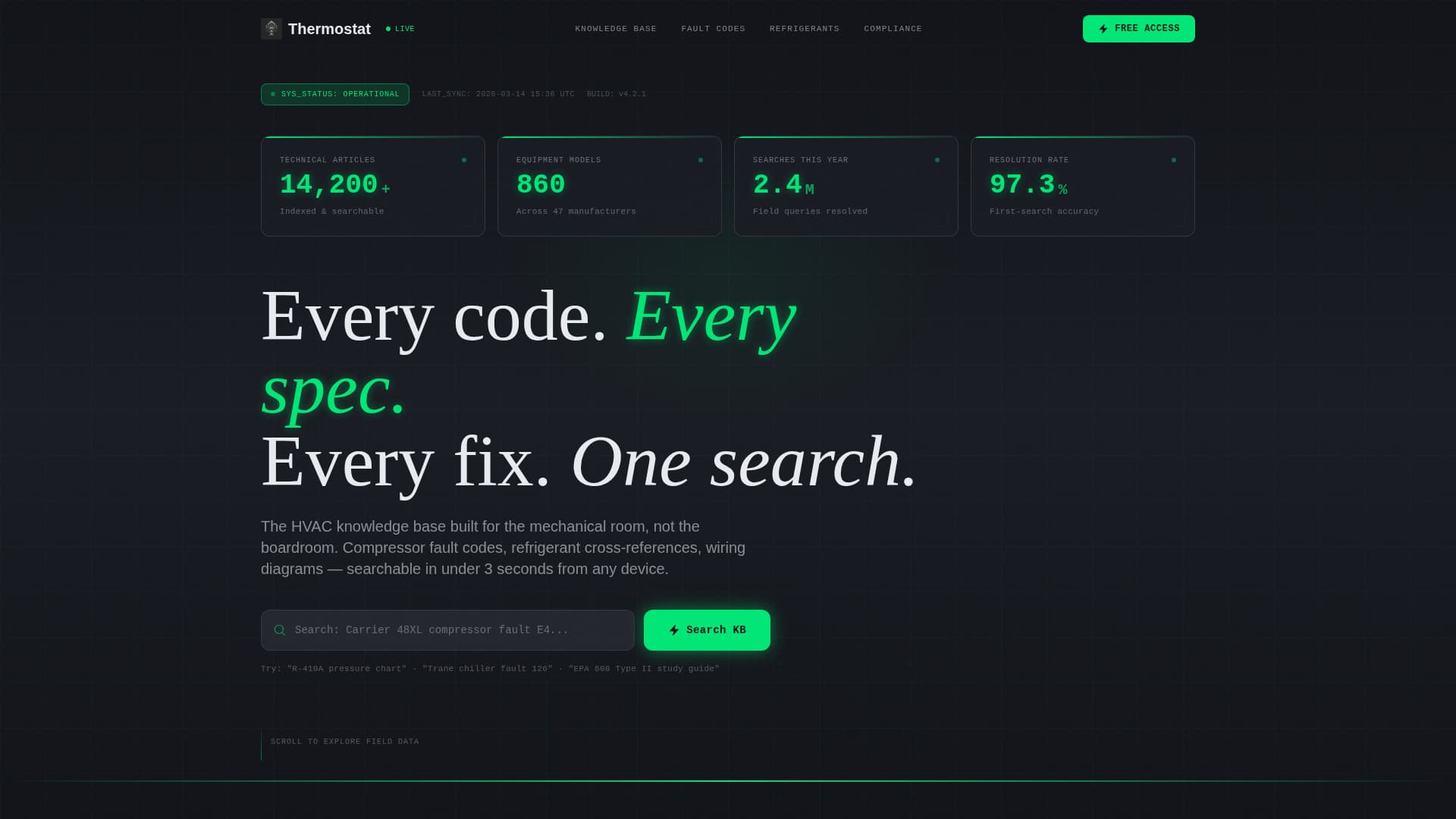 Thermostat - Powerful HVAC Knowledge Landing Page Template