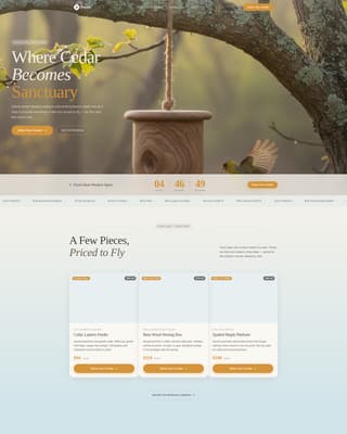 Perch - Artisan Birdhouse Landing Page Template