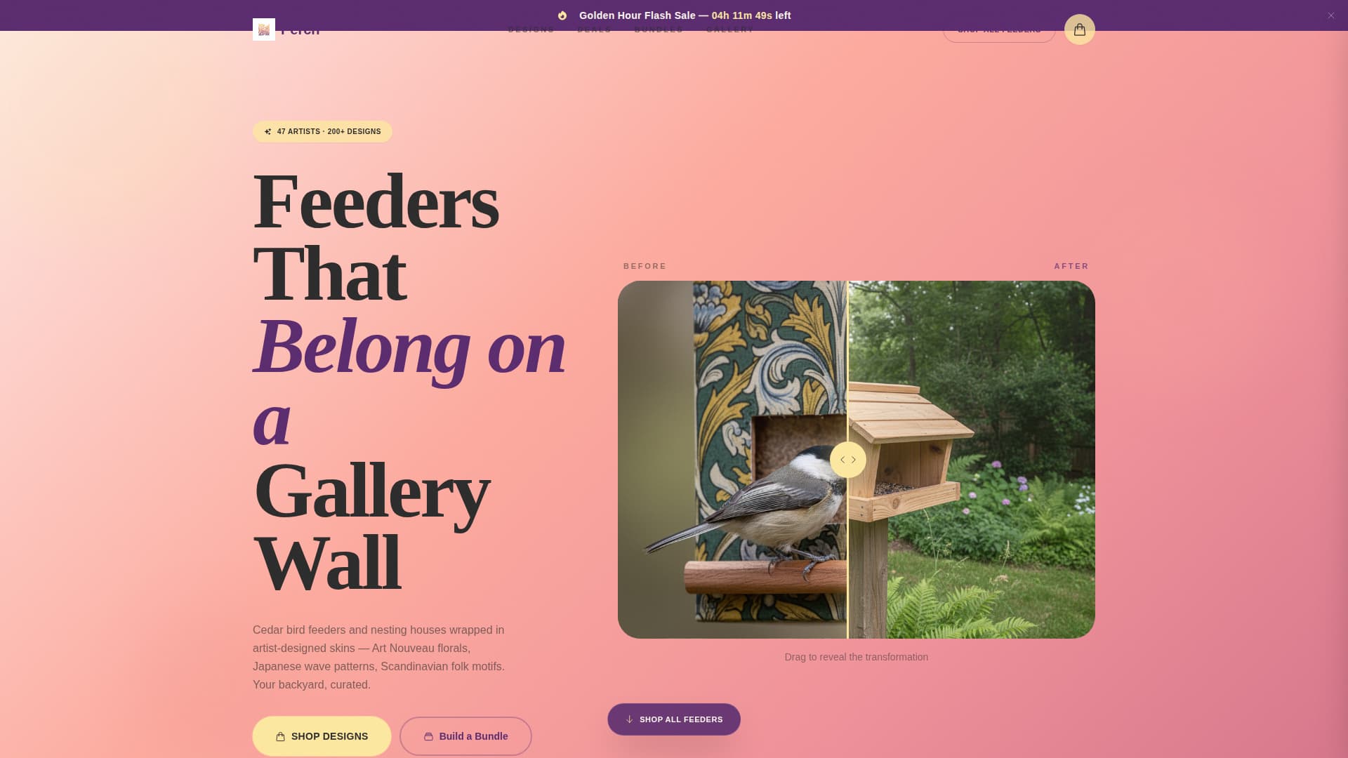 Perch - Stunning Birdfeeder Landing Page Template