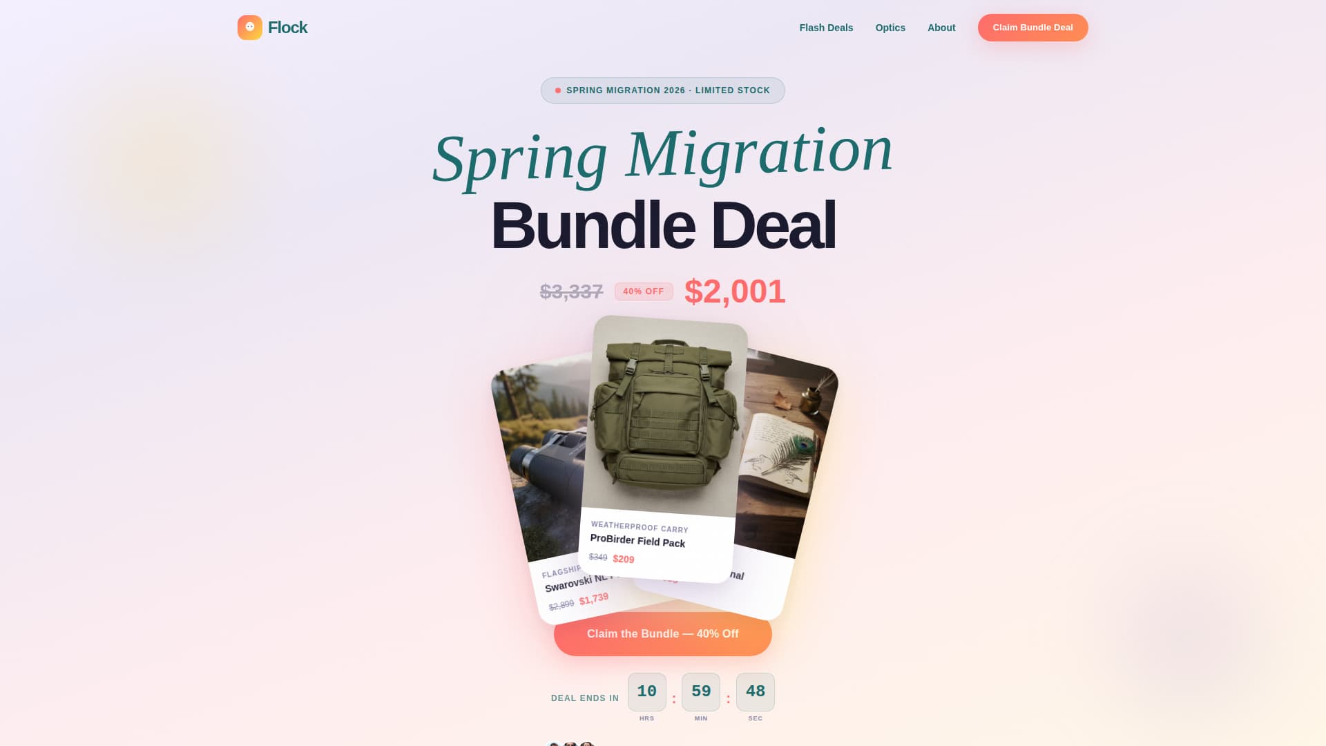 Flock - Vibrant Birdwatching Landing Page Template