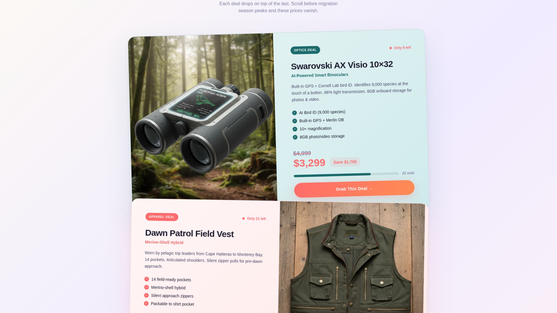 Flock - Vibrant Birdwatching Landing Page Template