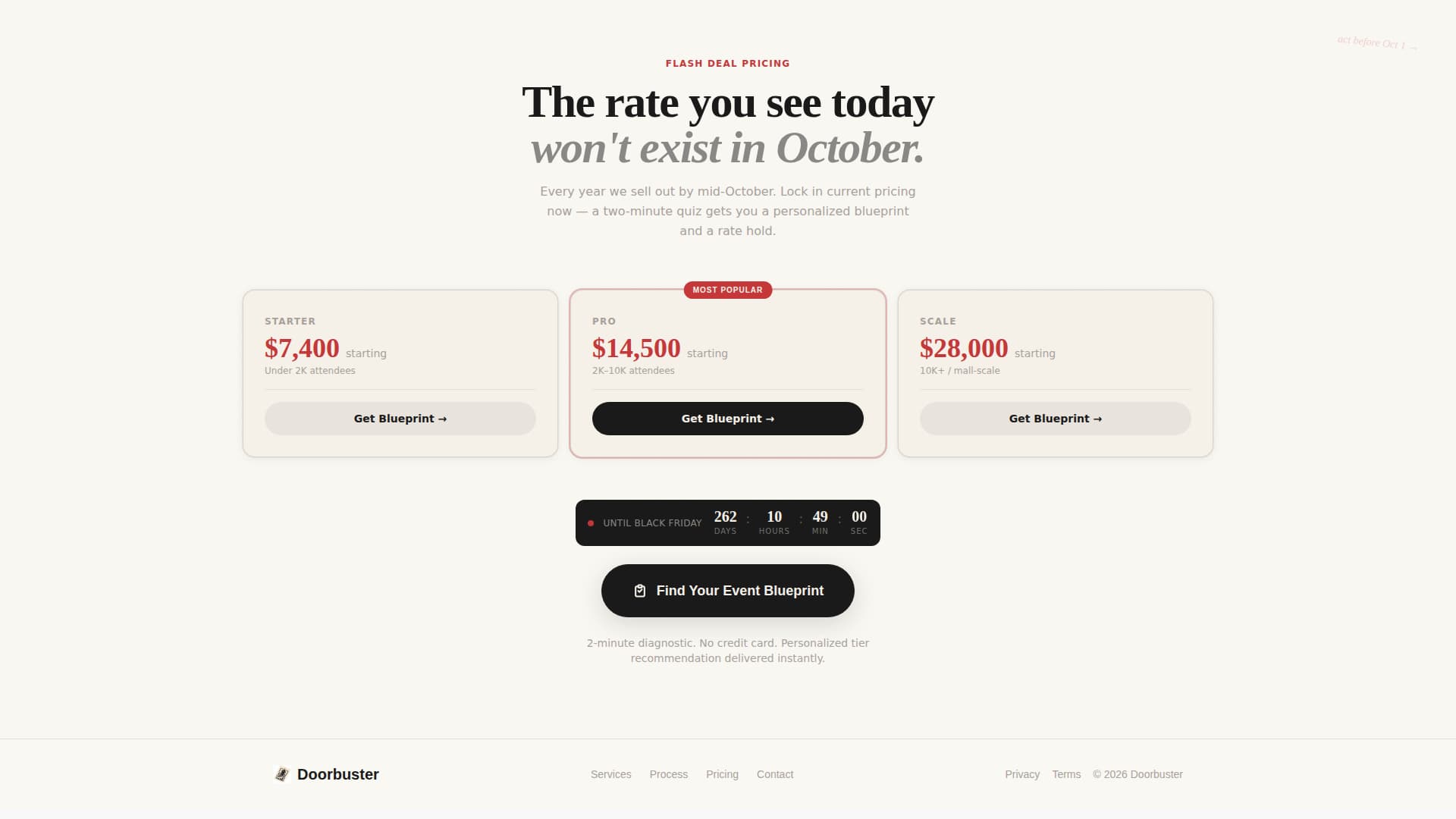 Doorbuster - Urgencyfocused Retail Landing Page Template
