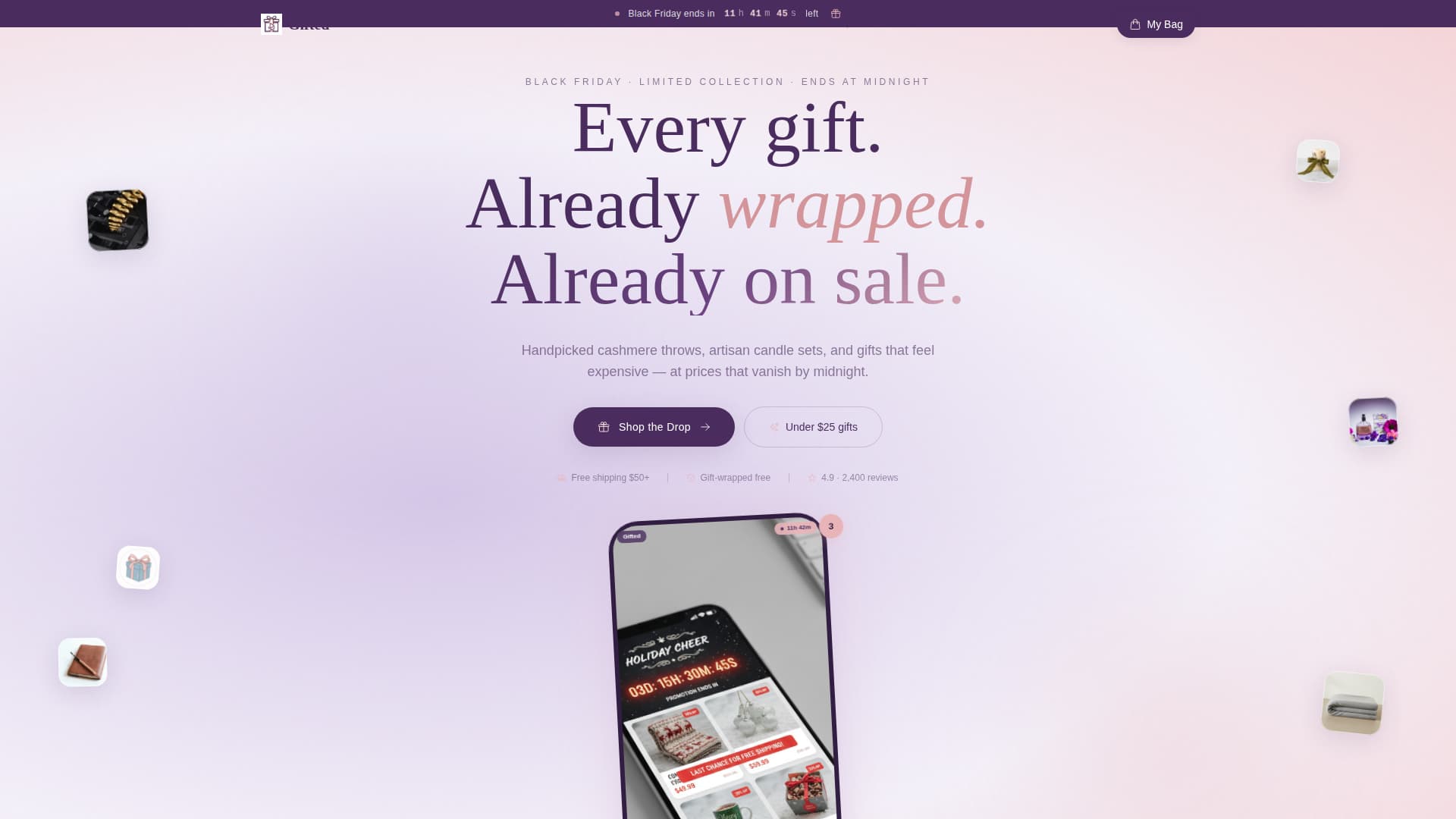 Gifted - Elegant Holiday Landing Page Template