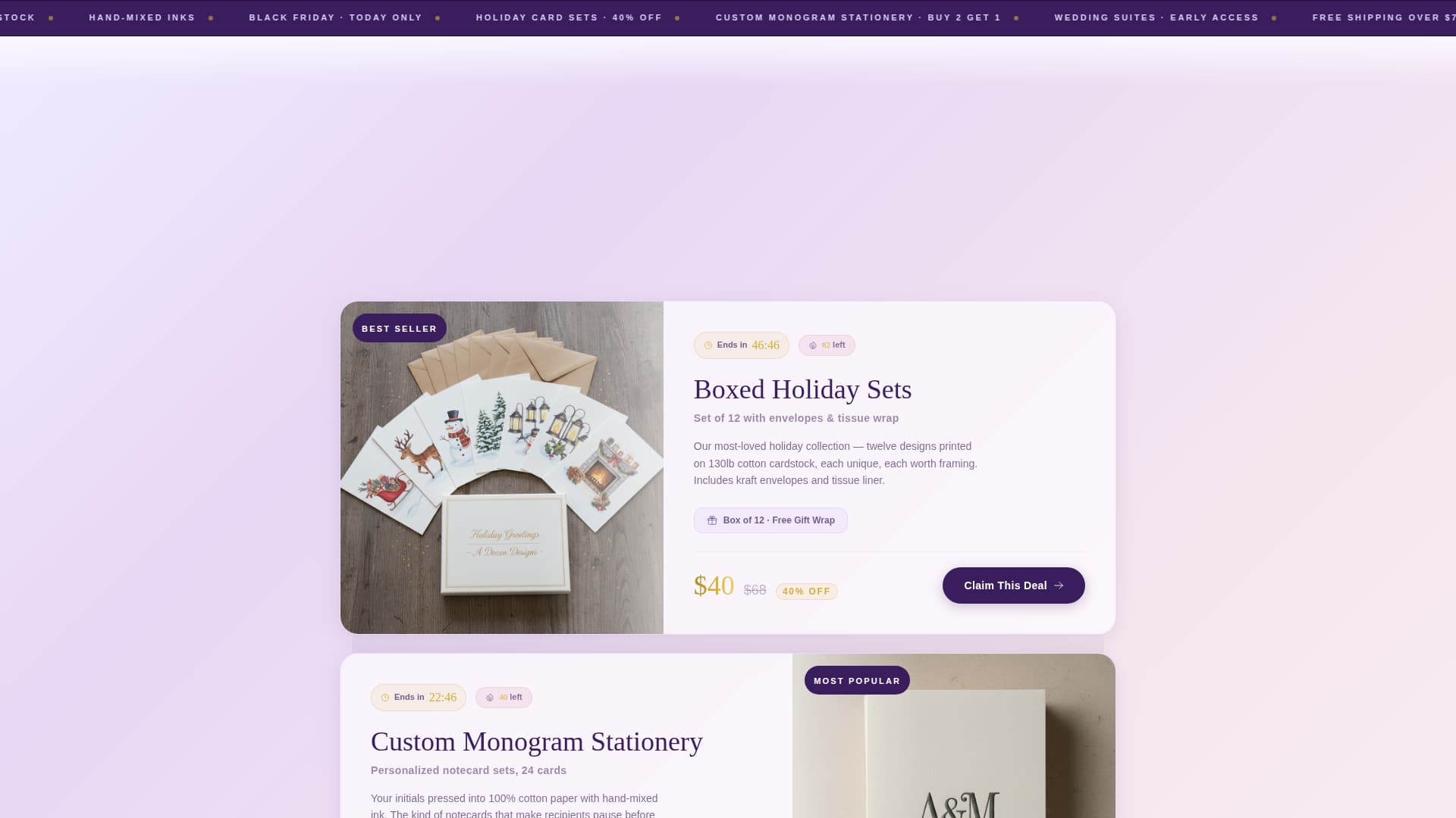 Foil - Elegant Stationery Landing Page Template