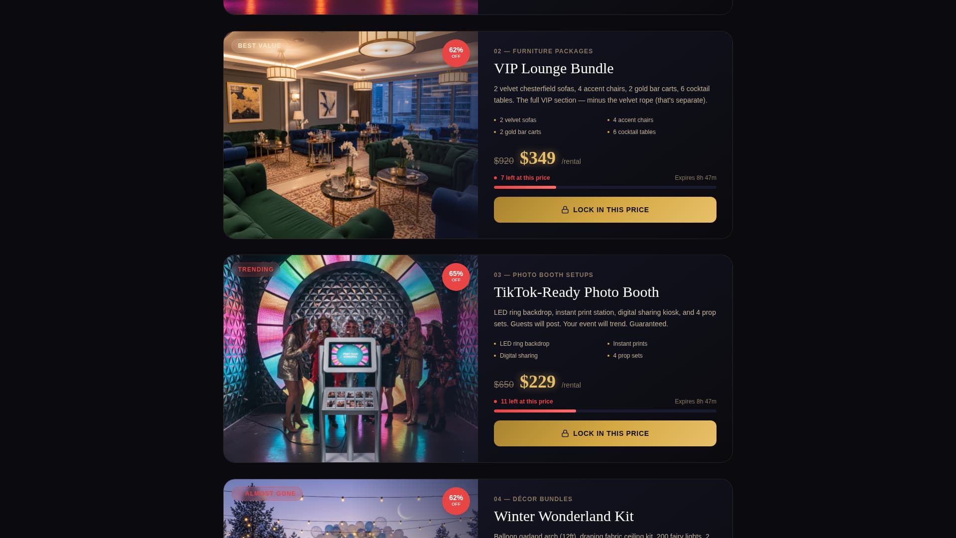 Bash - Electrifying Partyrental Landing Page Template