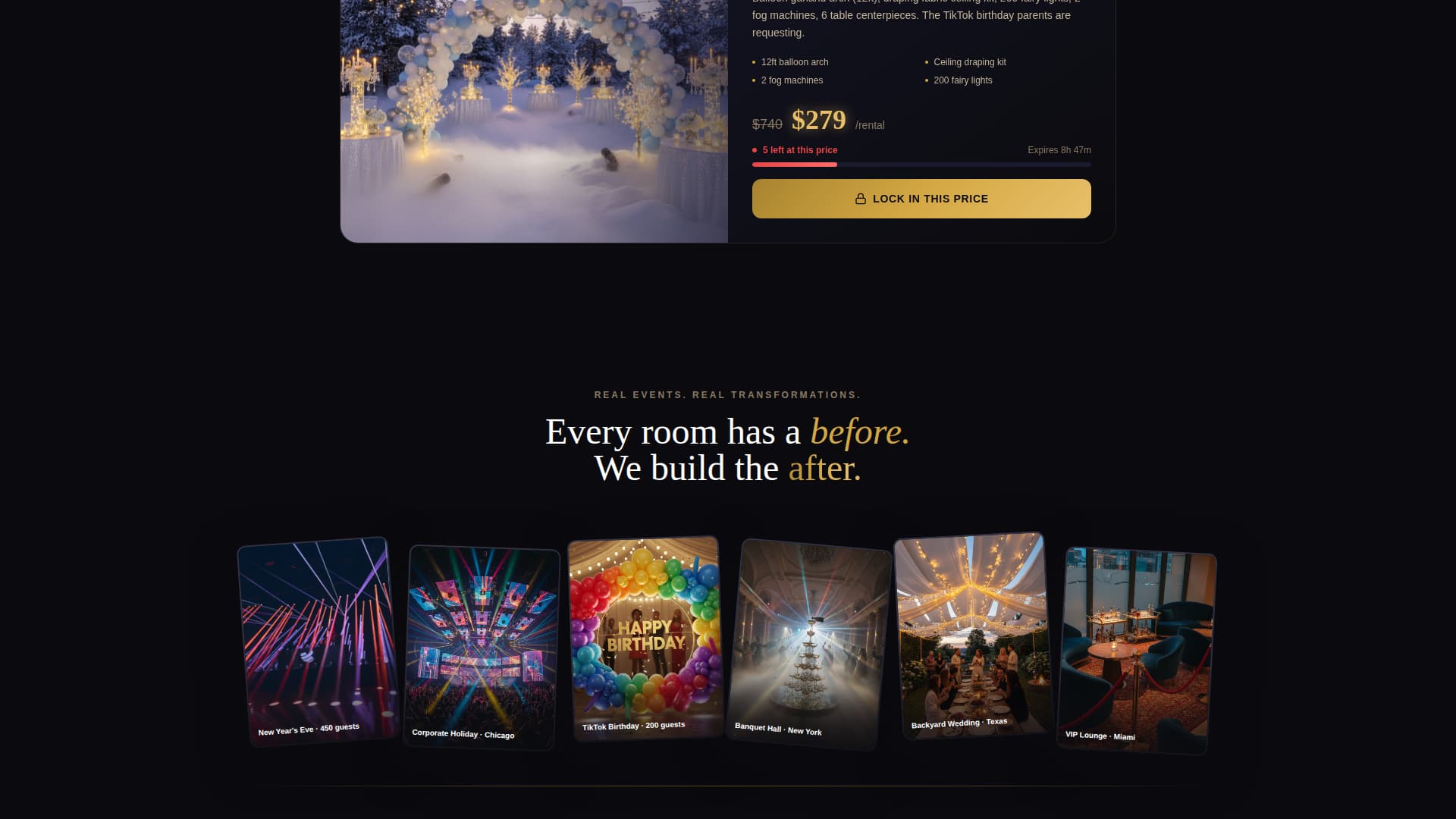 Bash - Electrifying Partyrental Landing Page Template