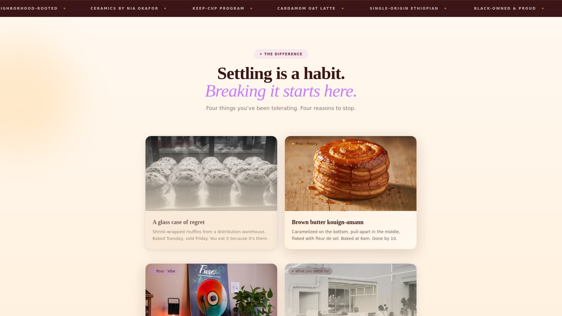 Pour - Vibrant Café Landing Page Template