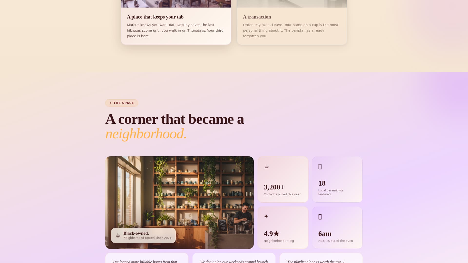Pour - Vibrant Café Landing Page Template