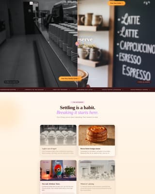 Pour - Vibrant Café Landing Page Template